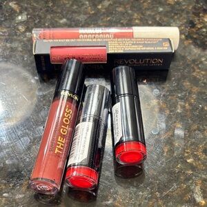 Revlon and Revolution Lipstick & Gloss Bundle in Red and Coral Shades